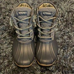 Navy Sperry Duck boots
